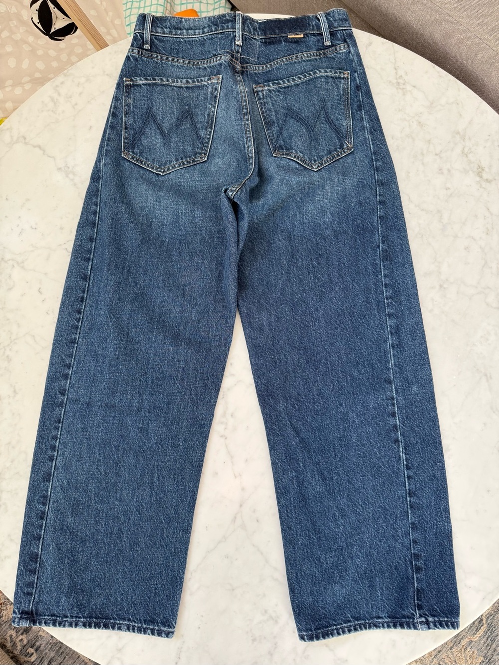 MOTHER The Half-Pipe Ankle Jeans Women’s 27 Wide Leg Barrel Crop Medium Wash - Picture 2 of 6
